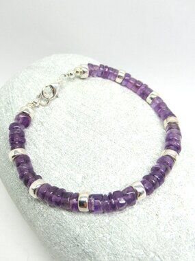 Amethyst and Sterling Bracelet